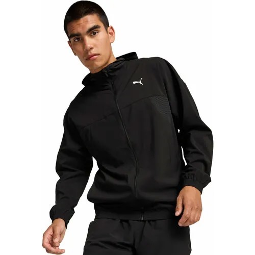 Куртка спортивная PUMA ALWAYS ON WOVEN FULL ZIP JACKET, размер S, чёрный