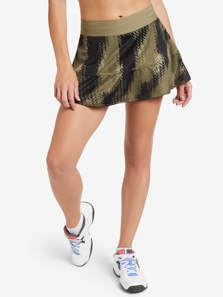 Юбка-шорты женская adidas Tennis Printed Match Skirt Primeblue, Коричневый