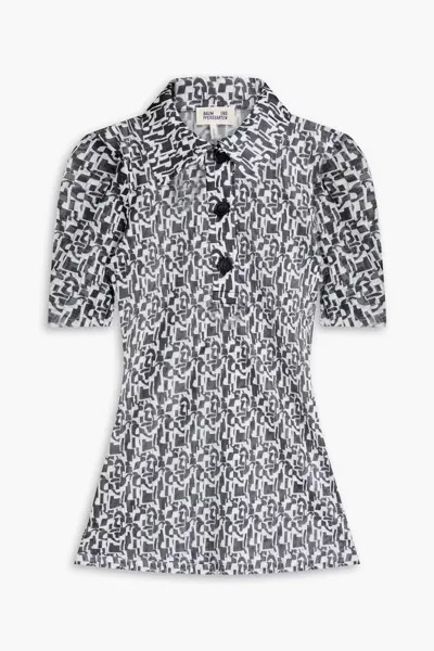 Рубашка-поло Janita из эластичной сетки с принтом Baum Und Pferdgarten, черный
