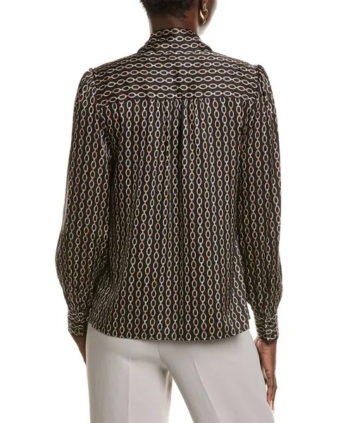 Блузка с завязками и бантом Anne Klein, черный