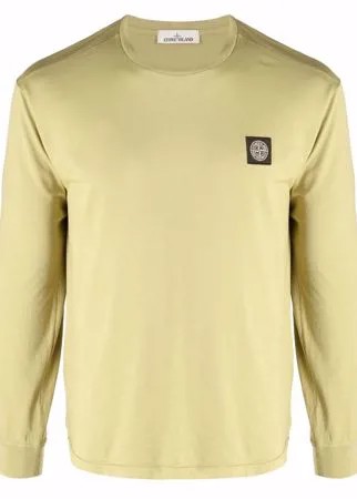 Stone Island топ с длинными рукавами и нашивкой-логотипом