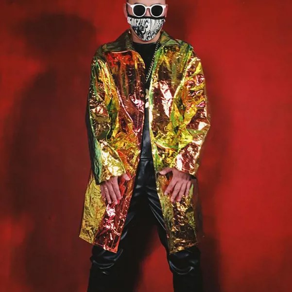 Мужская кожаная куртка для певицы, Мужская ветровка с золотой металлической текстурой, куртка для парикмахера, куртка для сцены