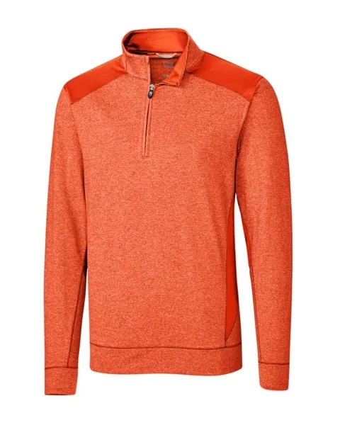 Мужская куртка в стиле колор-блок Cutter & Buck Shoreline, цвет College Orange Heather