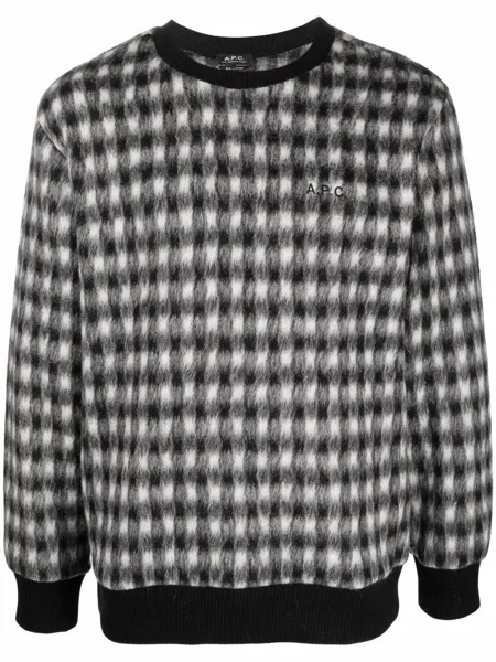 A.P.C. фактурный джемпер в клетку