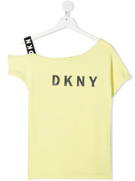 Dkny Kids футболка на одно плечо с логотипом