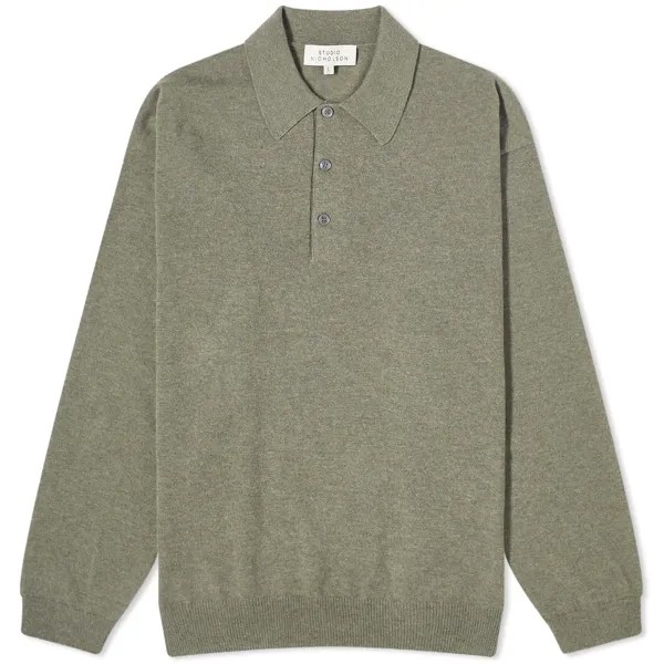 Поло Studio Nicholson Noe Long Sleeve, цвет Moss