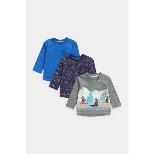 Лонгслив mothercare, размер 86, синий/серый