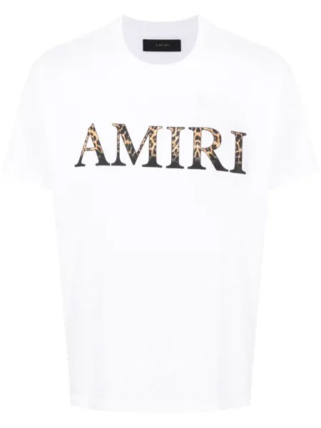 AMIRI logo leopard-print T-shirt
