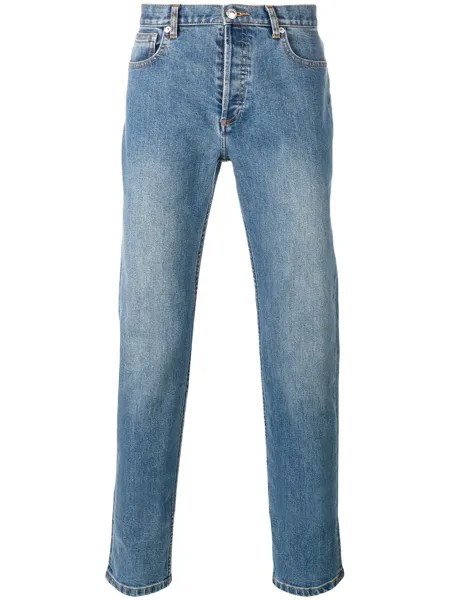 A.P.C. прямые джинсы с потертостями