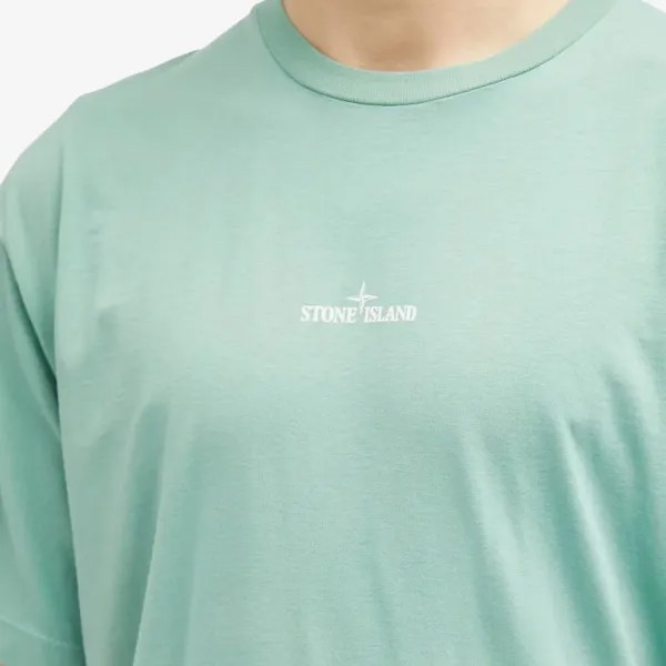Stone Island Футболка с царапанным принтом, зеленый