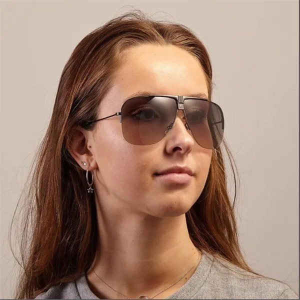 Солнцезащитные очки в металлической оправе для мужчин и женщин, зеркальные темные очки для отдыха на открытом воздухе, хамелеон