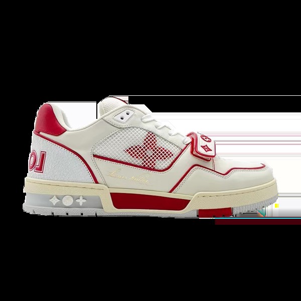 Кроссовки Louis Vuitton Trainer Low 'White Red Mesh', белый