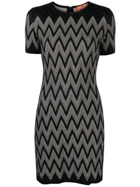 Missoni платье мини с узором зигзаг, черный