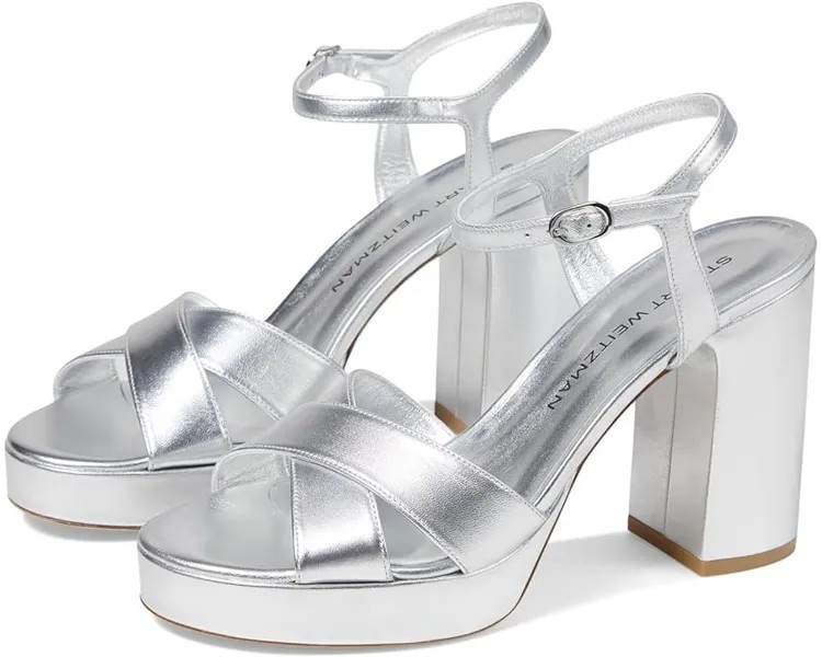 Туфли Stuart Weitzman Dayna Platform Sandal, серебряный