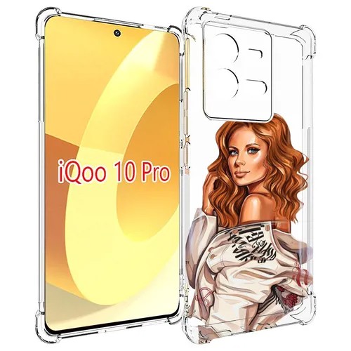 Чехол MyPads Бежевая-куртка женский для Vivo iQOO 10 Pro задняя-панель-накладка-бампер