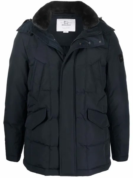 Woolrich пуховик с капюшоном, синий
