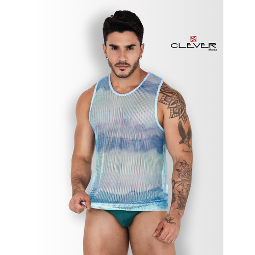 Майка CLEVER Moda, размер 48, голубой, синий