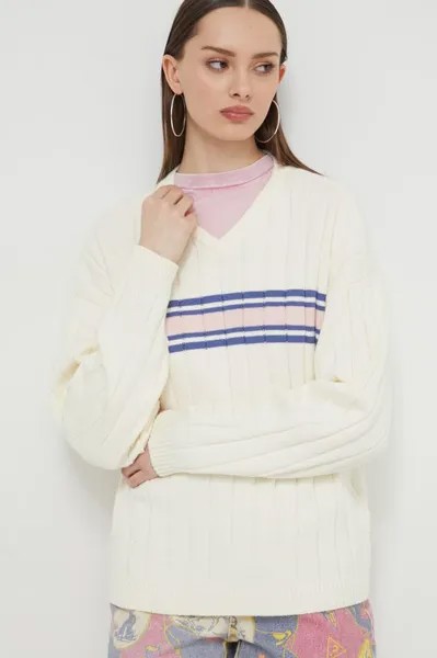 Хлопковый свитер Guess Originals, бежевый