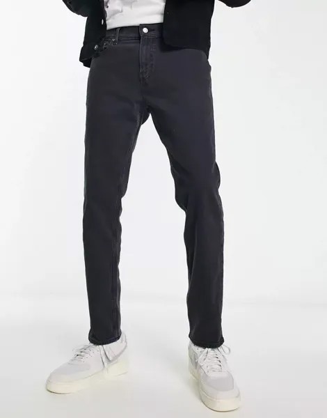 Черные джинсы узкого кроя Hollister в стиле 90-х с рваными коленями
