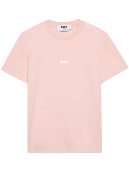 MSGM футболка из хлопка с логотипом, розовый
