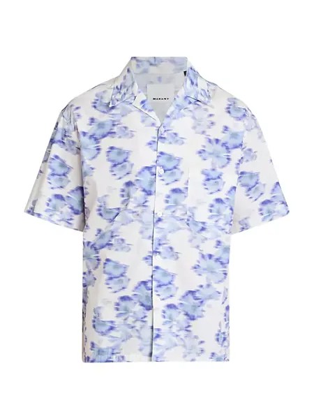 Рубашка Lazlo с размытым цветочным принтом Isabel Marant, синий
