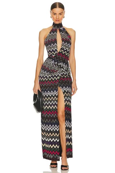 Платье Missoni Long, цвет Multi Tones Lame' With Black Base