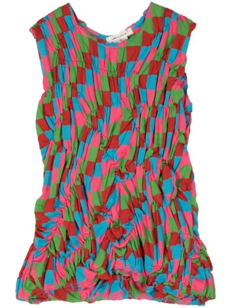 Топ со сборками в клетку Comme Des Garçons, розовый