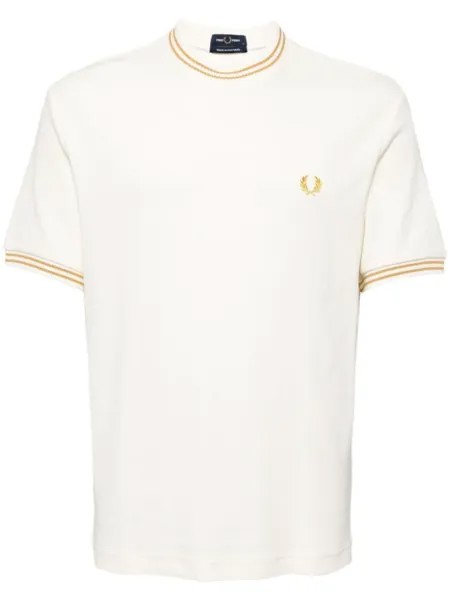 Fred Perry футболка из джерси в рубчик, нейтральный цвет