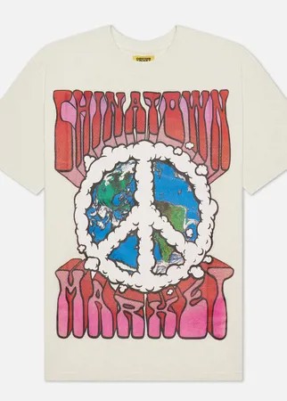 Мужская футболка Chinatown Market Peace On Earth Clouds, цвет бежевый, размер S