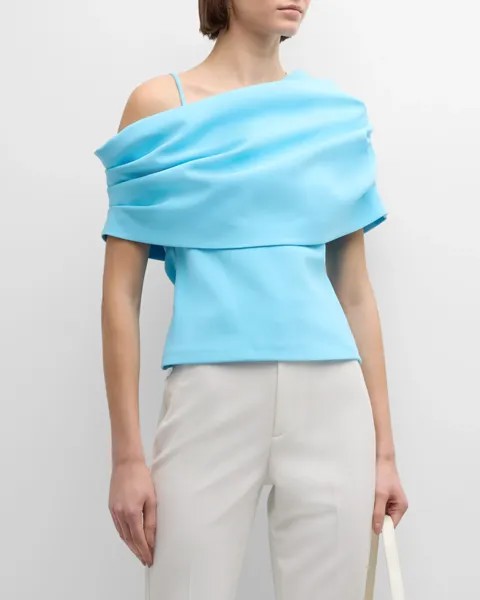 Блузка на одно плечо с драпировкой Chloe Wynn Hamlyn, цвет Icy Blue