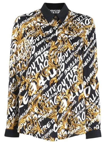 Versace Jeans Couture рубашка с принтом Baroque, черный