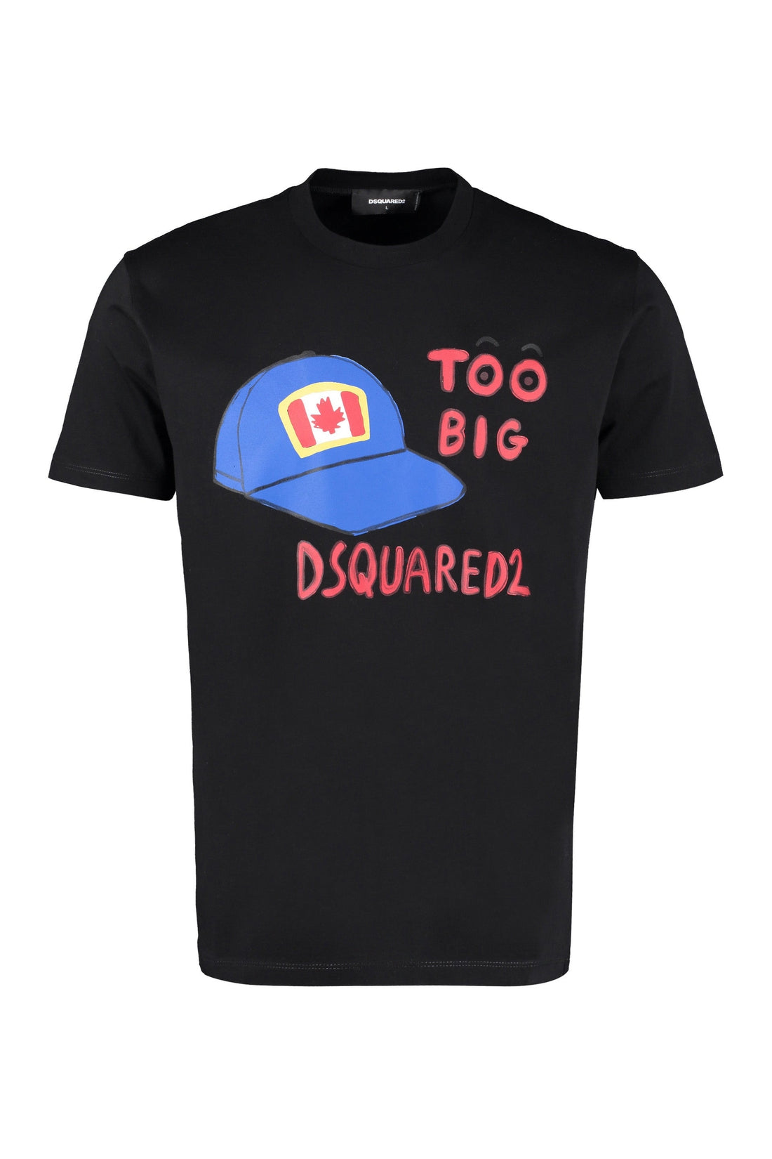 Хлопковая футболка с принтом Dsquared2, черный