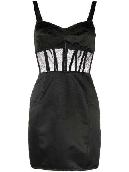 Dolce & Gabbana шелковое платье мини, черный