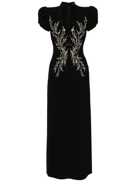 Jenny Packham платье макси Firefly с кристаллами, черный