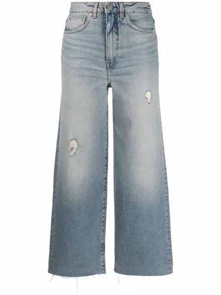 Totême укороченные джинсы с эффектом потертости