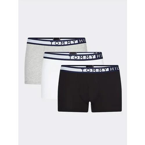 Трусы TOMMY HILFIGER, комплект из 3 шт., размер S, белый, серый, черный