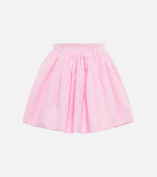 Хлопковая мини-юбка с высокой посадкой PATOU, розовый