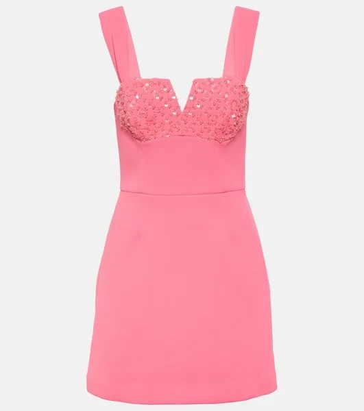 Мини-платье marie из крепа с декором Rebecca Vallance, розовый