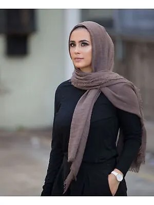 Женский коричневый платок VERONA с бахромой