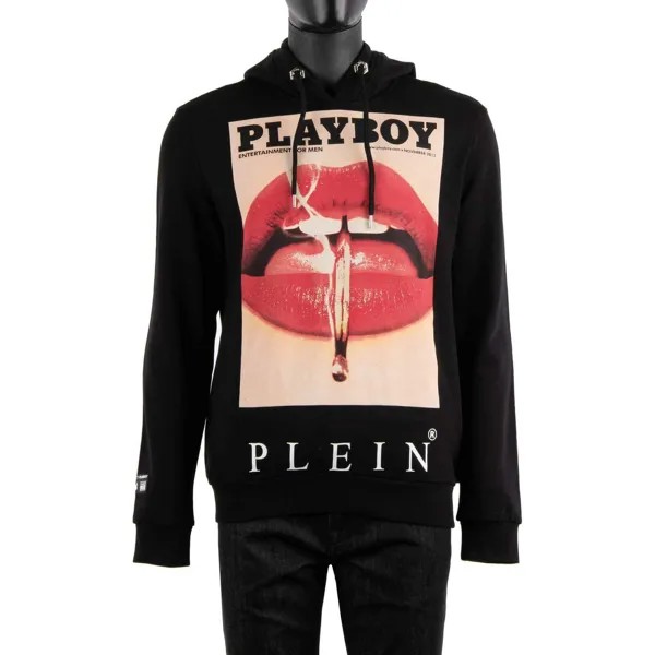 Худи с логотипом Philipp Plein X Playboy и принтом в виде губ, черный 08362