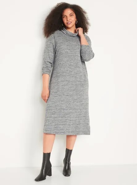 Платье миди Old Navy Heather Grey с воротником-хомутом, размер XL