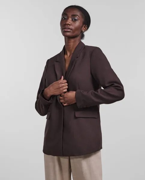 Однотонный женский пиджак к наряду Yas, коричневый