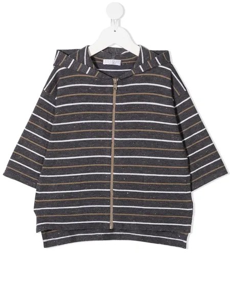 Brunello Cucinelli Kids полосатое худи на молнии