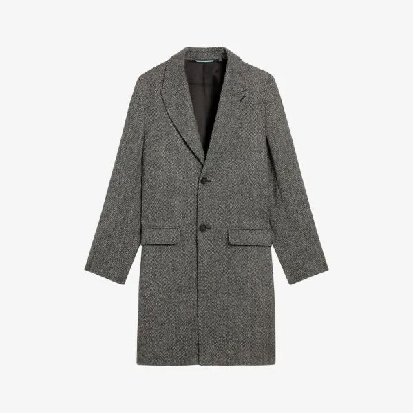 Однобортное шерстяное пальто Raywood Ted Baker, серый