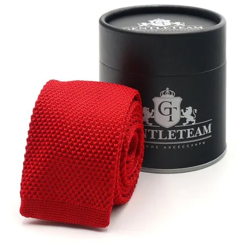 Галстук GENTLETEAM, узкий, однотонный, для мужчин, бордовый