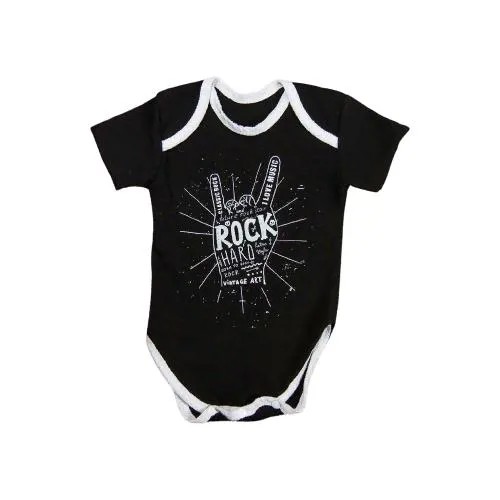 Боди детское с коротким рукавом Amarobaby ROCK BABY HARD 56 черный