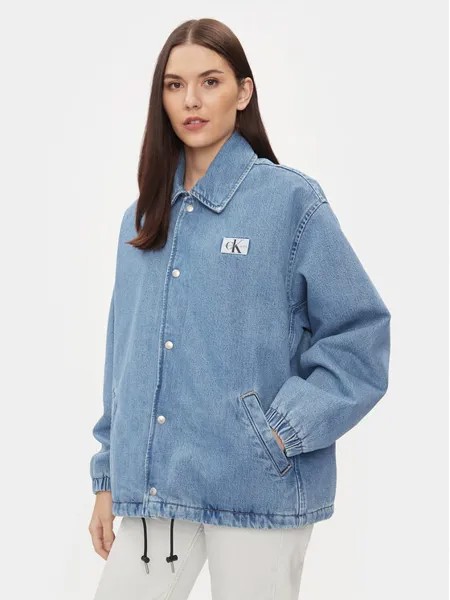 Джинсовая куртка свободного кроя Calvin Klein, синий