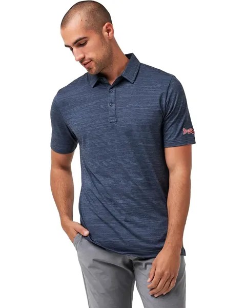 Поло TravisMathew Atlanta Braves The Heater Polo, цвет Vintage Indigo/Black