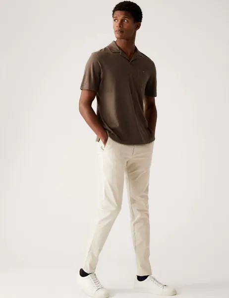 Узкие эластичные брюки чинос скинни Marks & Spencer, бежевый