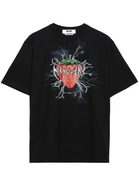 MSGM футболка с графичным принтом, черный